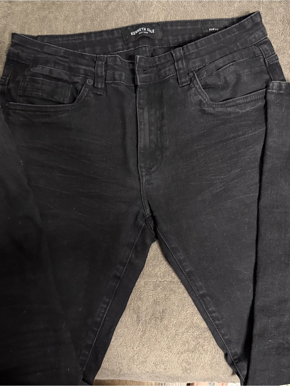 Kenneth Cole Men's Black Slim Fit Jeans